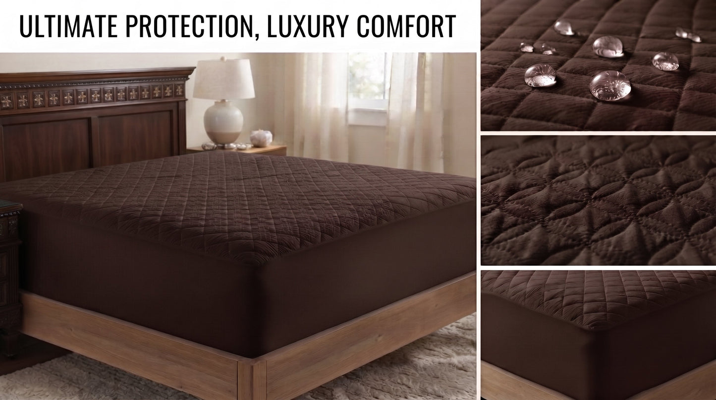 Waterproof Quilted Mattress Protector – Soft Breathable Elastic Fitted DRY HOME