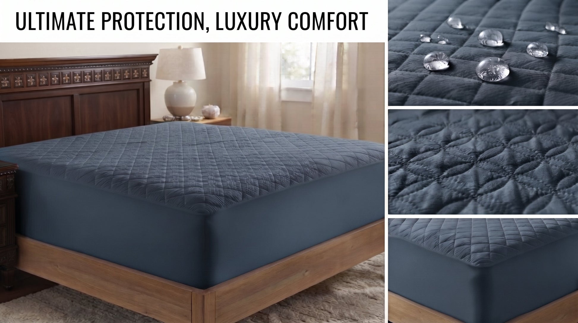 Waterproof Quilted Mattress Protector – Soft Breathable Elastic Fitted DRY HOME
