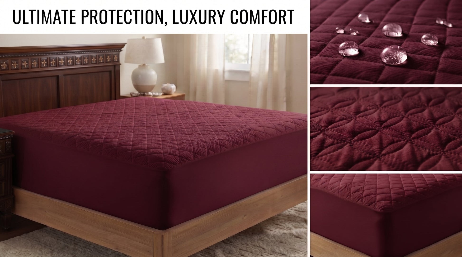 Waterproof Quilted Mattress Protector – Soft Breathable Elastic Fitted DRY HOME