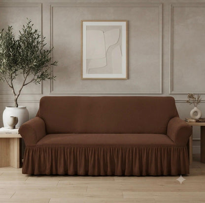 Turkish Mesh Fitted Sofa Cover Brown – Stretchable Breathable Fabric | Dry Home