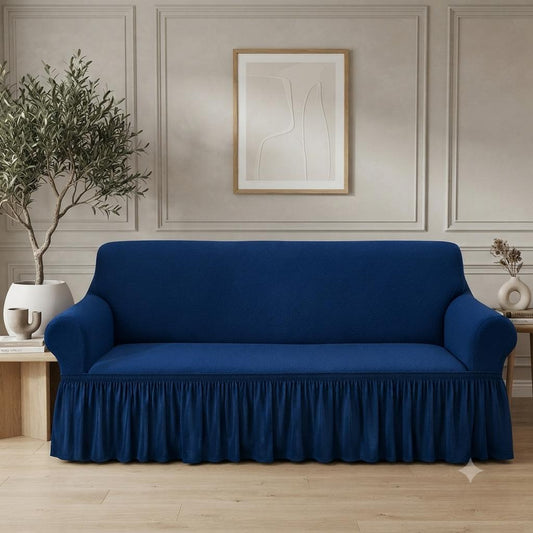 Turkish Mesh Fitted Sofa Cover Blue – Stretchable Breathable Fabric | Dry Home