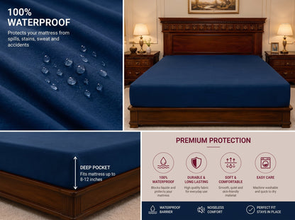 Dry Home Waterproof Fitted Mattress Protector – Breathable & Dust Mite Proof DRY HOME