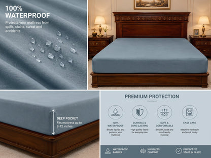 Dry Home Waterproof Fitted Mattress Protector – Breathable & Dust Mite Proof DRY HOME