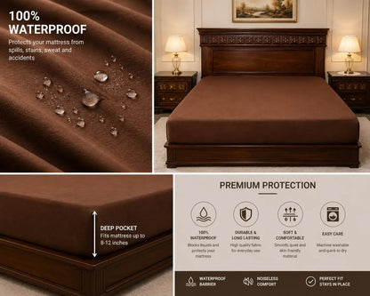 Dry Home Waterproof Fitted Mattress Protector – Breathable & Dust Mite Proof DRY HOME