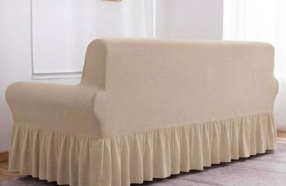 Turkish Mesh Fitted Sofa Cover Beige – Stretchable Breathable Fabric | Dry Home