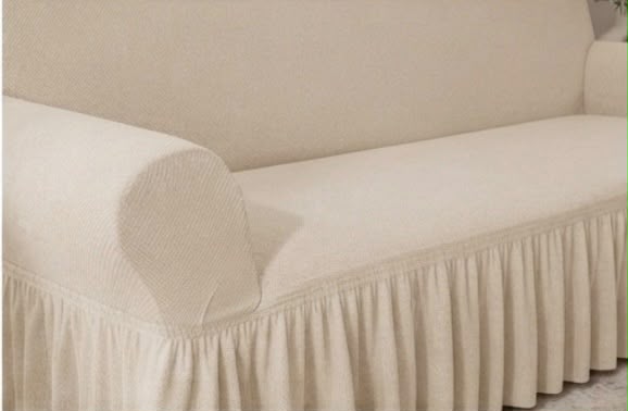 Turkish Mesh Fitted Sofa Cover Beige – Stretchable Breathable Fabric | Dry Home