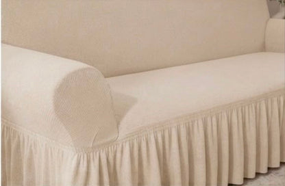 Turkish Mesh Fitted Sofa Cover Beige – Stretchable Breathable Fabric | Dry Home